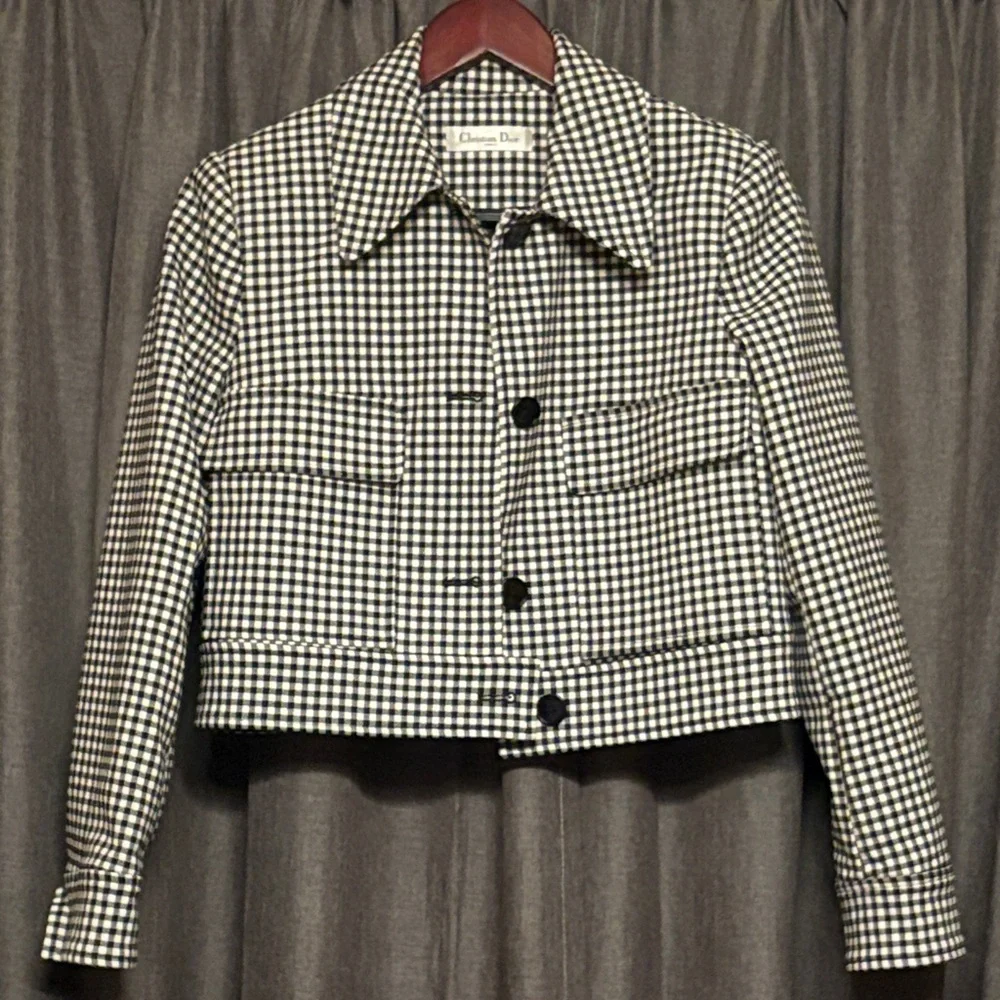 Dior Black and White Checkered Blazer
